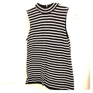 Black and White Mock-Neck J Crew Sweater Shell